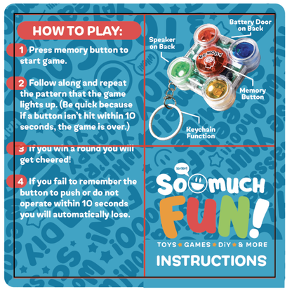 So Much Fun! Mini Memory Game Keychain - 6/Display