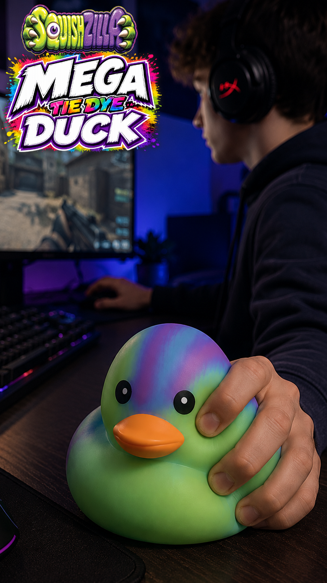 {PREORDER} Fun Doh MEGA 5" Squishy Tie Dye Duck Toy Variety