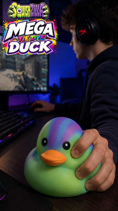 {PREORDER} Fun Doh MEGA 5" Squishy Tie Dye Duck Toy Variety