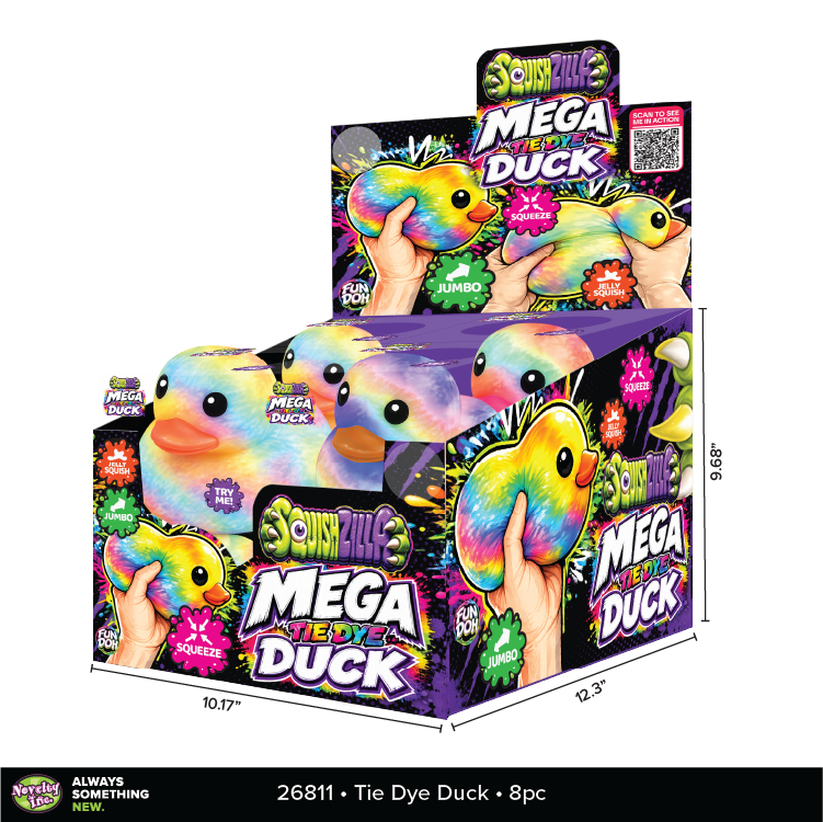 {PREORDER} Fun Doh MEGA 5" Squishy Tie Dye Duck Toy Variety