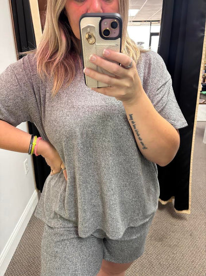 Melange Tshirt and Shorts Set