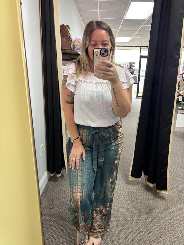 Silky floral pants