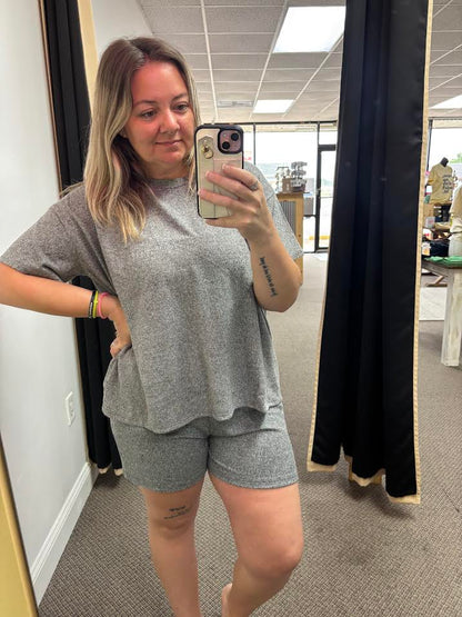 Melange Tshirt and Shorts Set