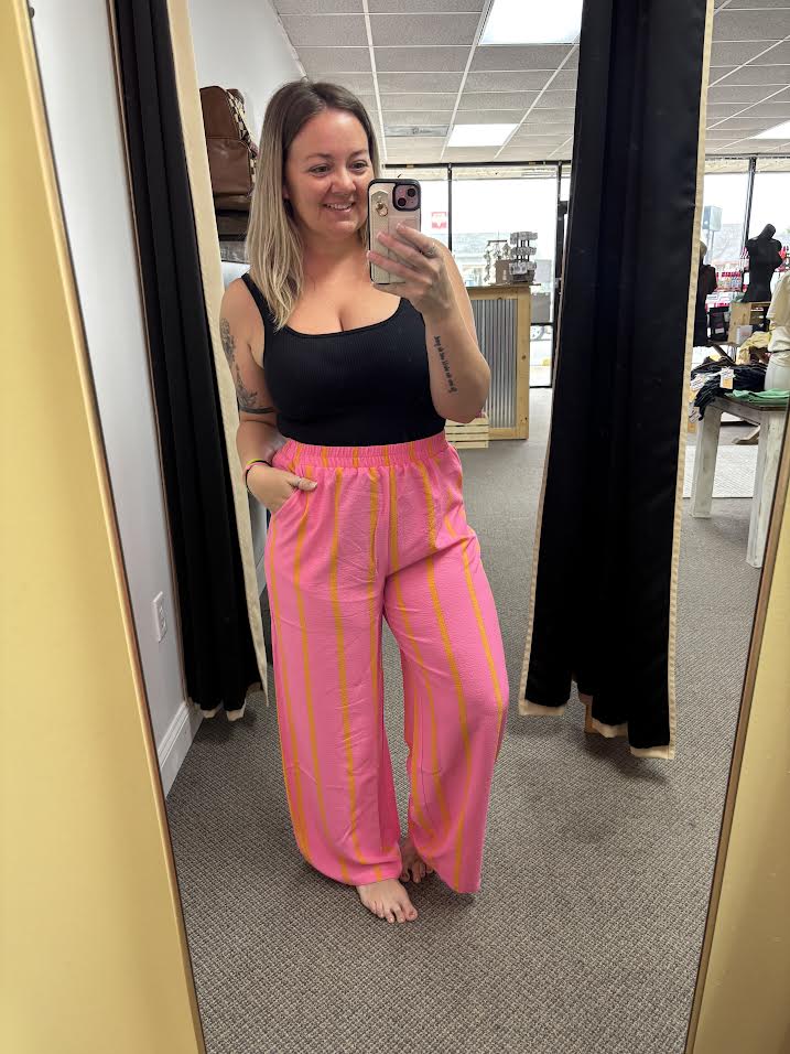 Pink + Yellow Stripe Pants