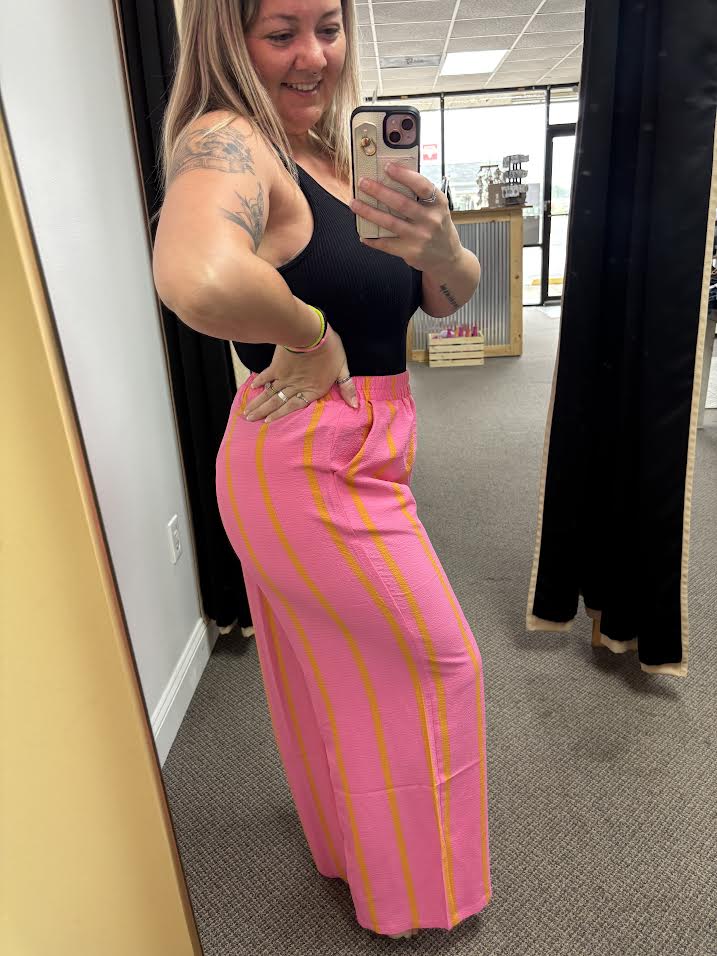 Pink + Yellow Stripe Pants