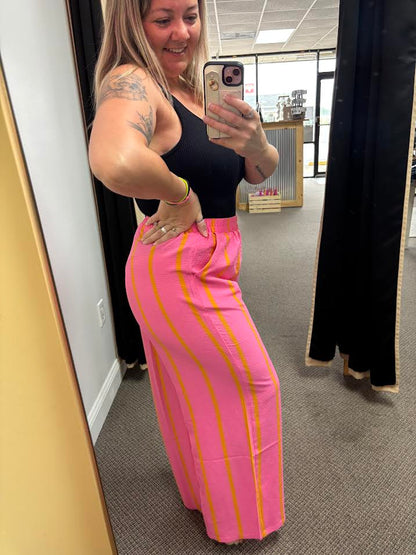 Pink + Yellow Stripe Pants