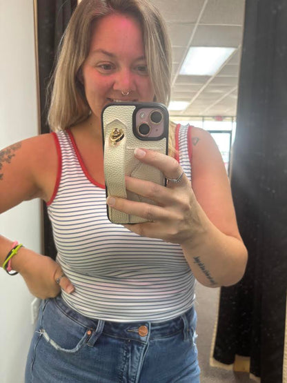 Blue +White Stripe Tank