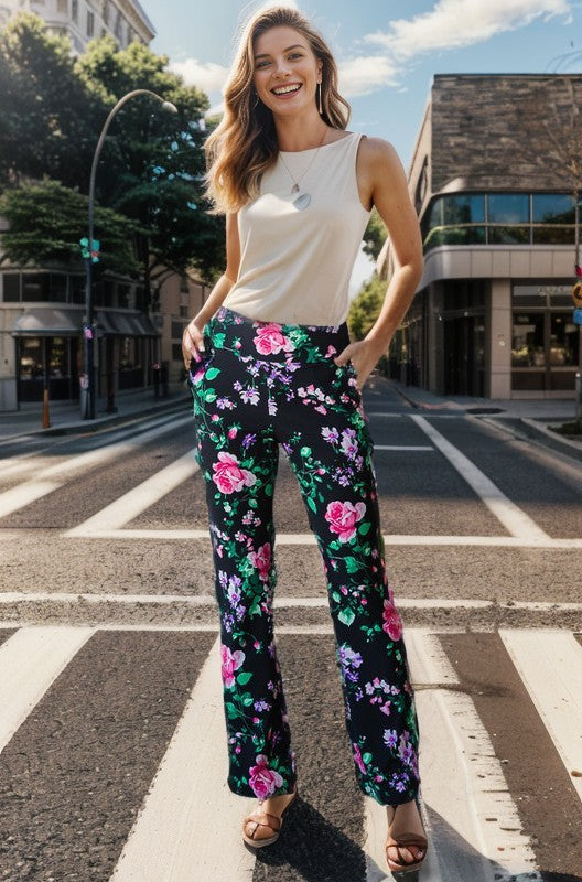 Floral Flare Pants