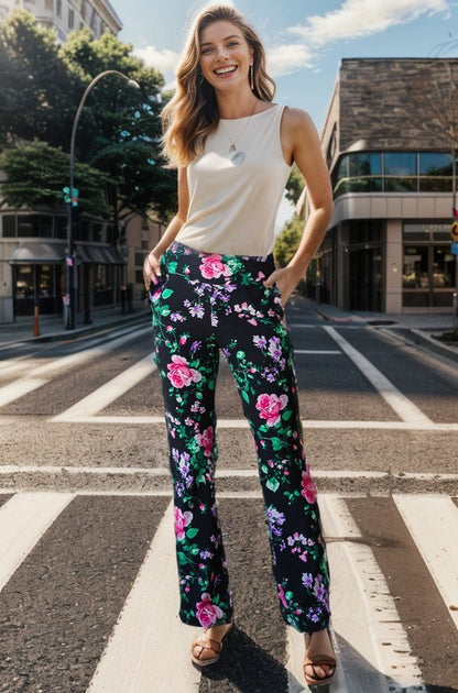 Floral Flare Pants