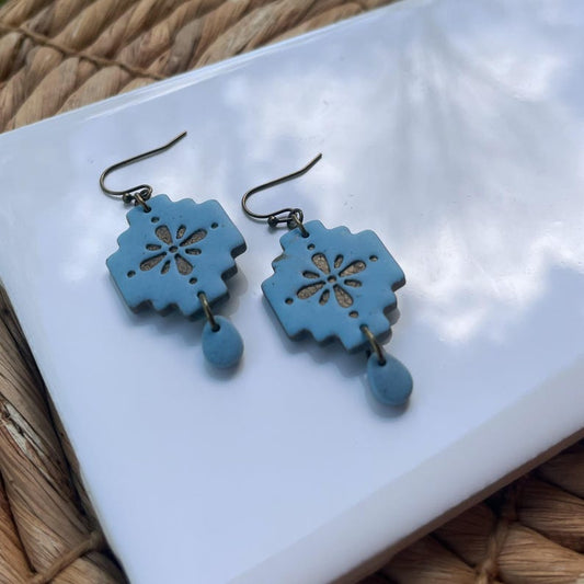 Mint + Bronze Dangles