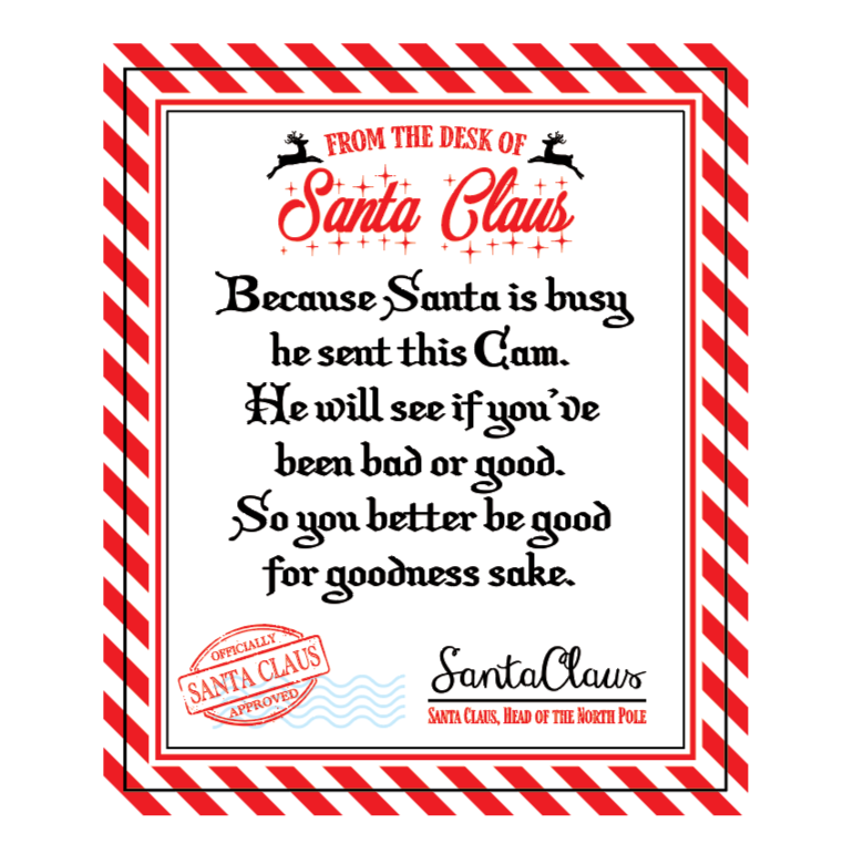 Christmas Santa Cam Night Light AC Wall - 6/Display