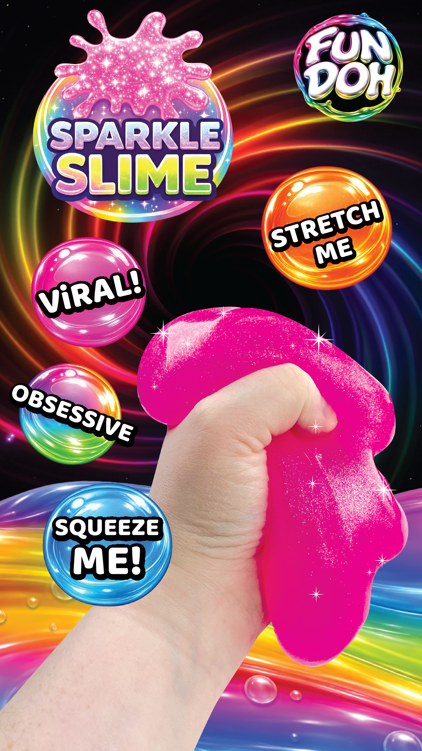 Fun Doh Glitter Slime Sensory Fidget Assortment - 6/Display