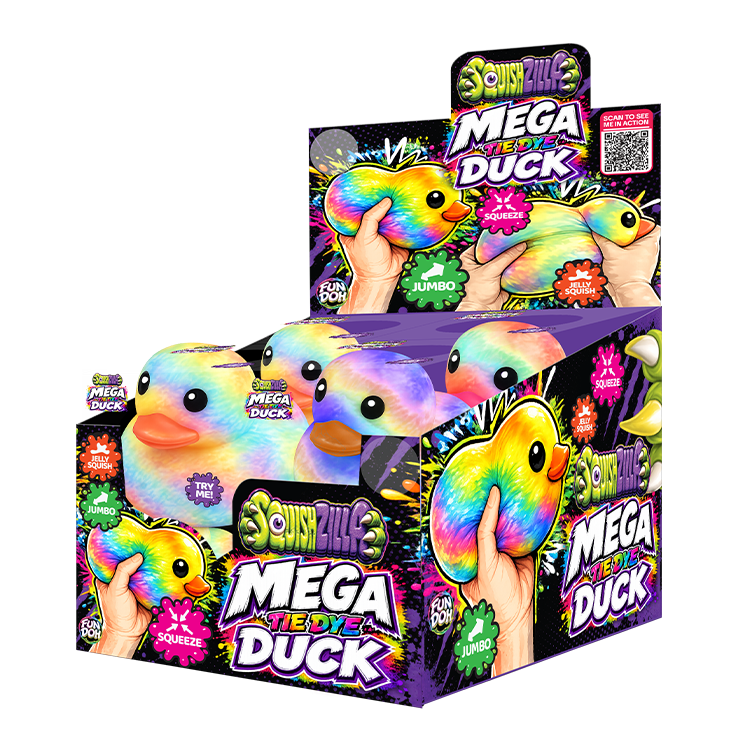 {PREORDER} Fun Doh MEGA 5" Squishy Tie Dye Duck Toy Variety
