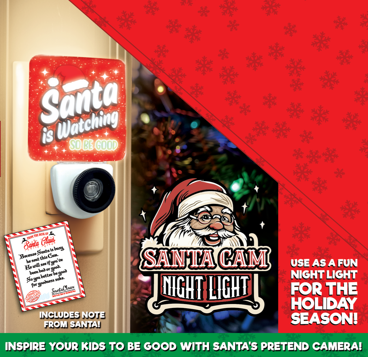 Christmas Santa Cam Night Light AC Wall - 6/Display