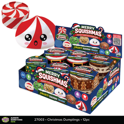 Fun Doh Christmas Dumpling Squishy Toy 12pc Holiday Display