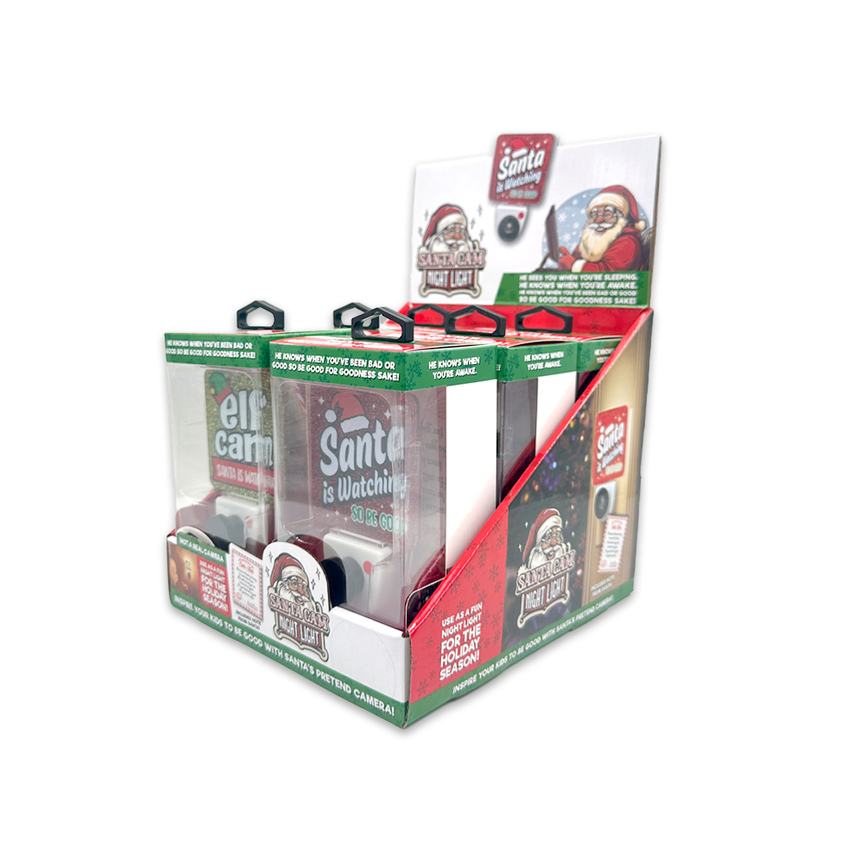 Christmas Santa Cam Night Light AC Wall - 6/Display