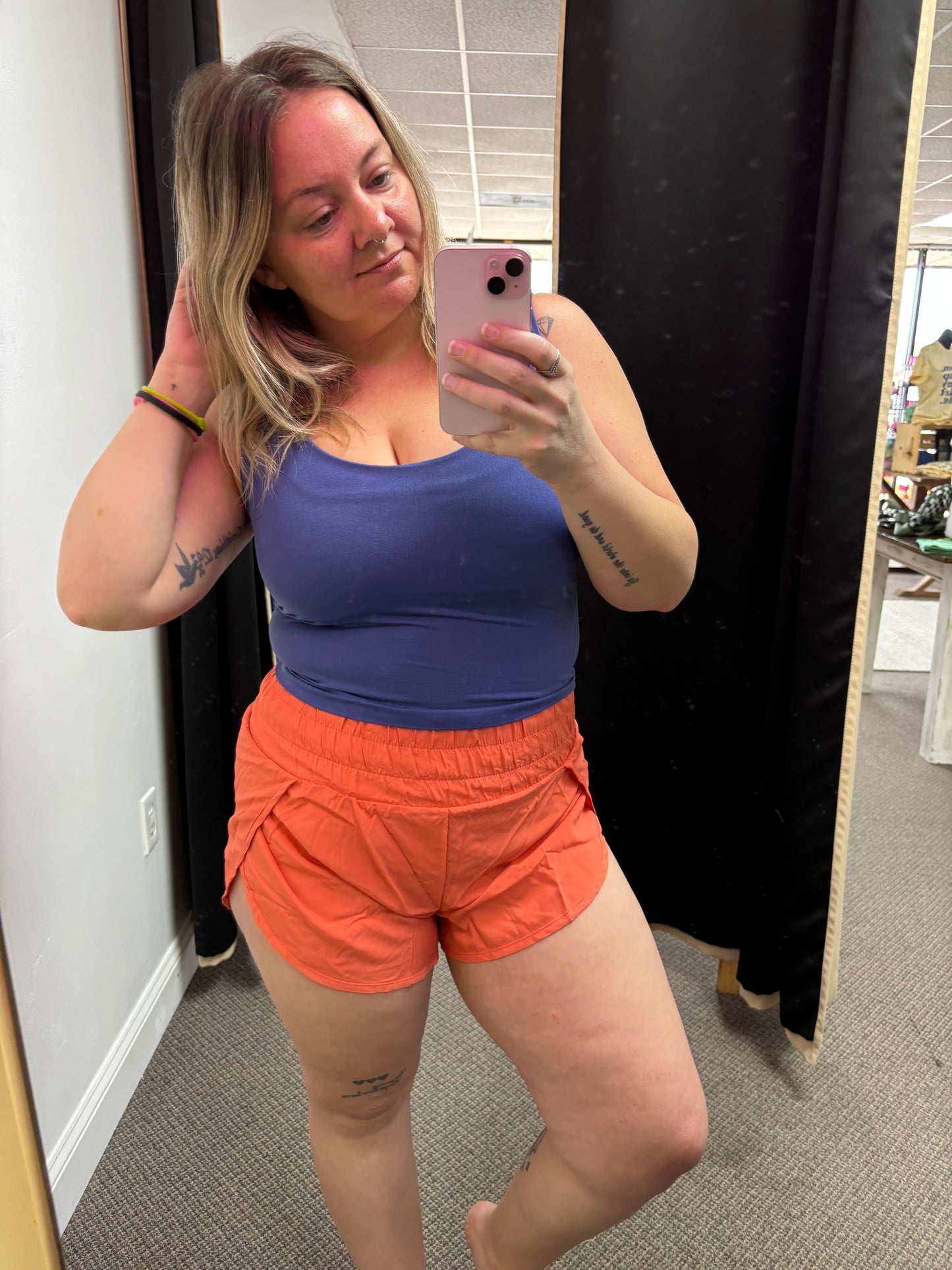 CWBSP141_SMOCKING HIGH WAIST BAND COMFY SHORTS