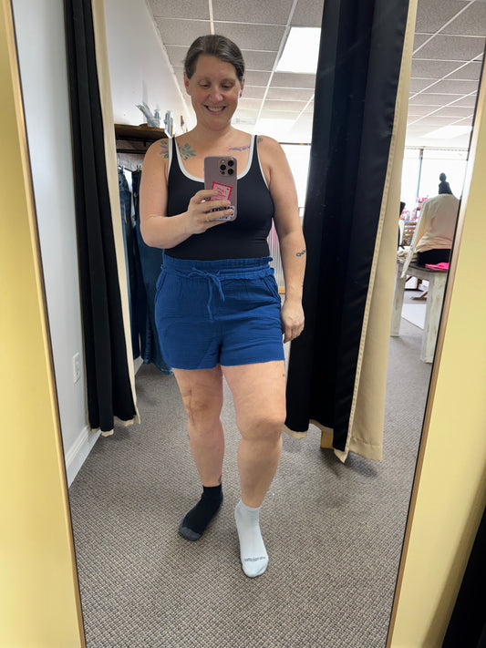 Double gauze drawstring shorts