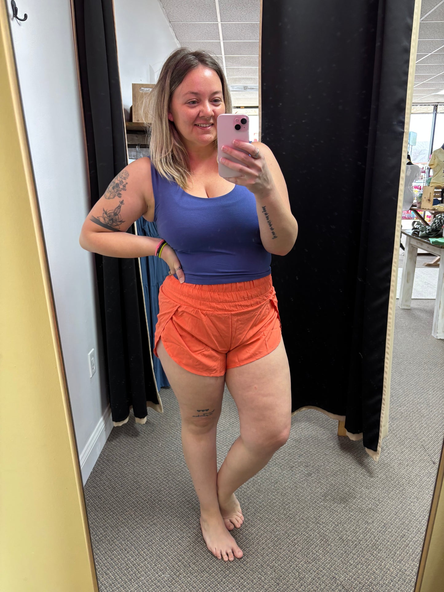 CWBSP141_SMOCKING HIGH WAIST BAND COMFY SHORTS
