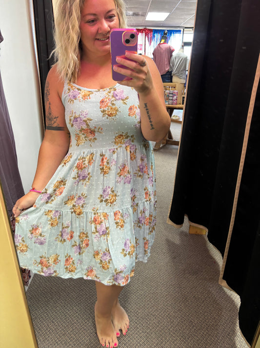 Floral dress with tie back