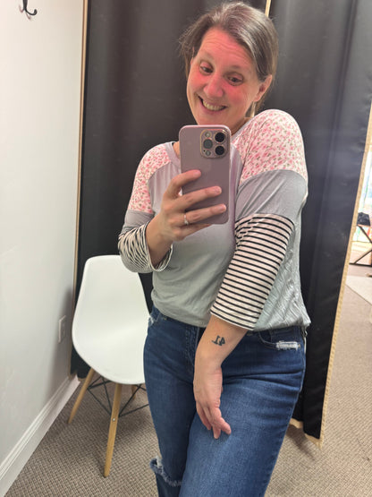 Contrast Print Top {Reg + Curvy}
