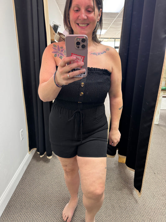 STRAPLESS Romper Shorts Jumpsuit