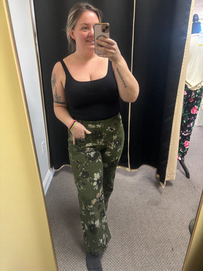 Floral Denim Pants