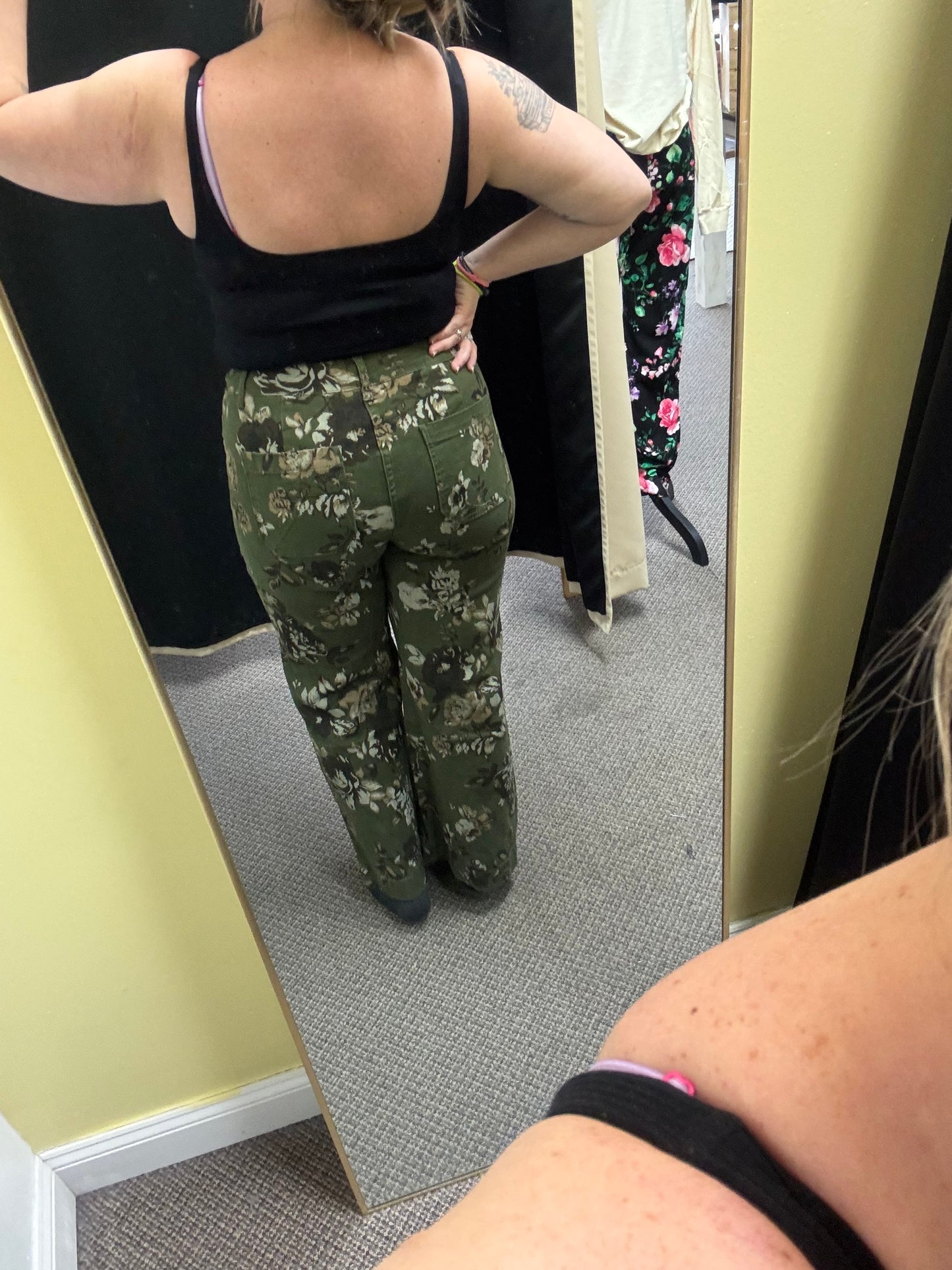 Floral Denim Pants