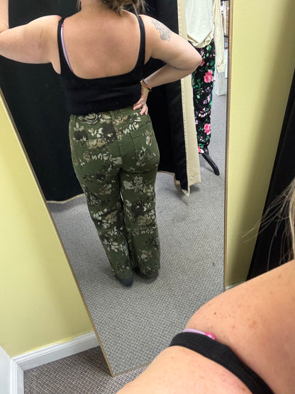 Floral Denim Pants