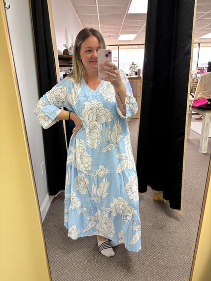 Long Floral Curvy Dress