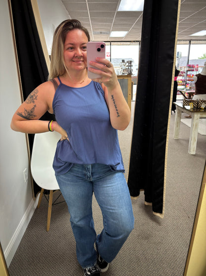 Sleeveless Solid Ribbed Top