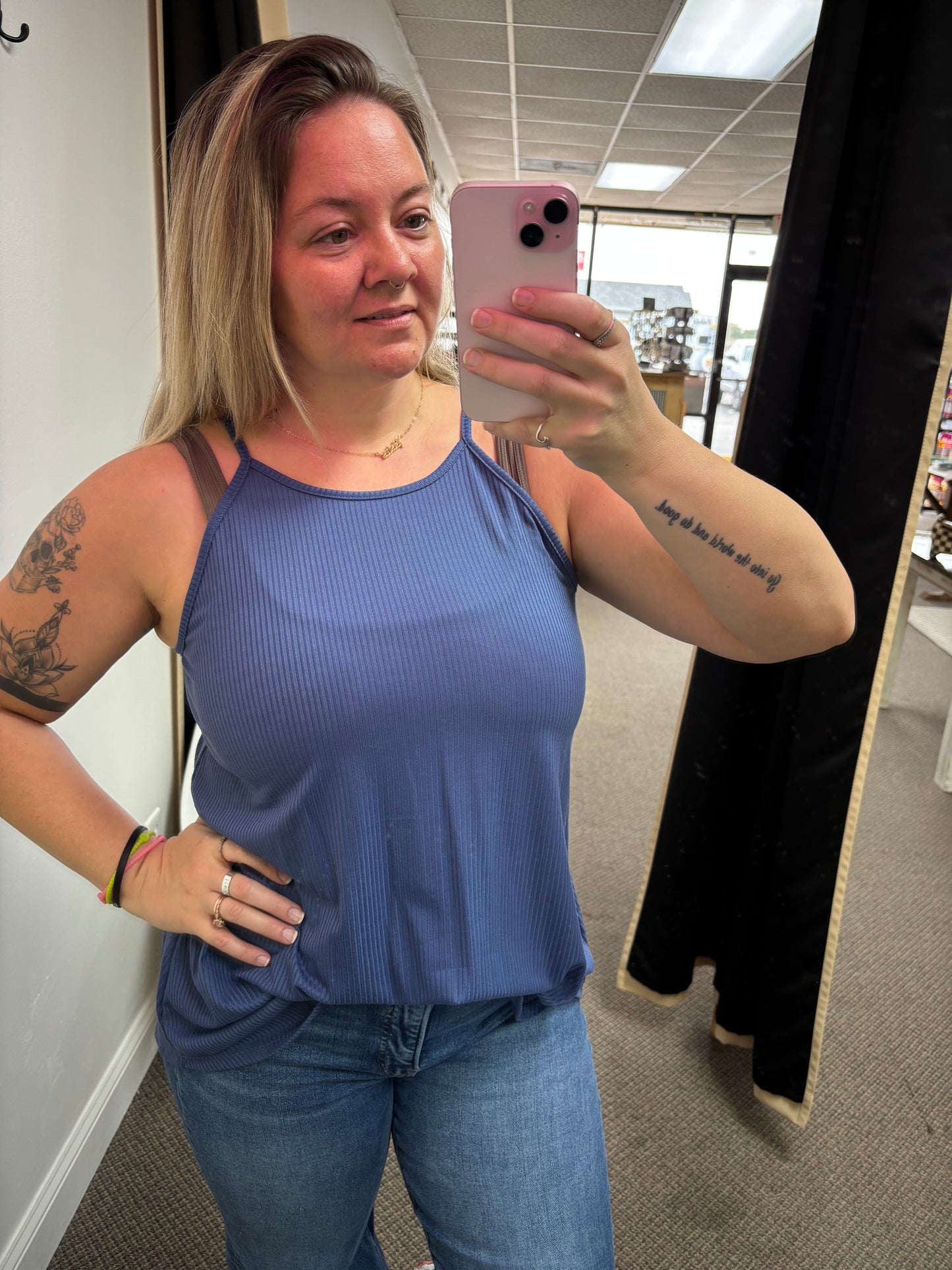 Sleeveless Solid Ribbed Top