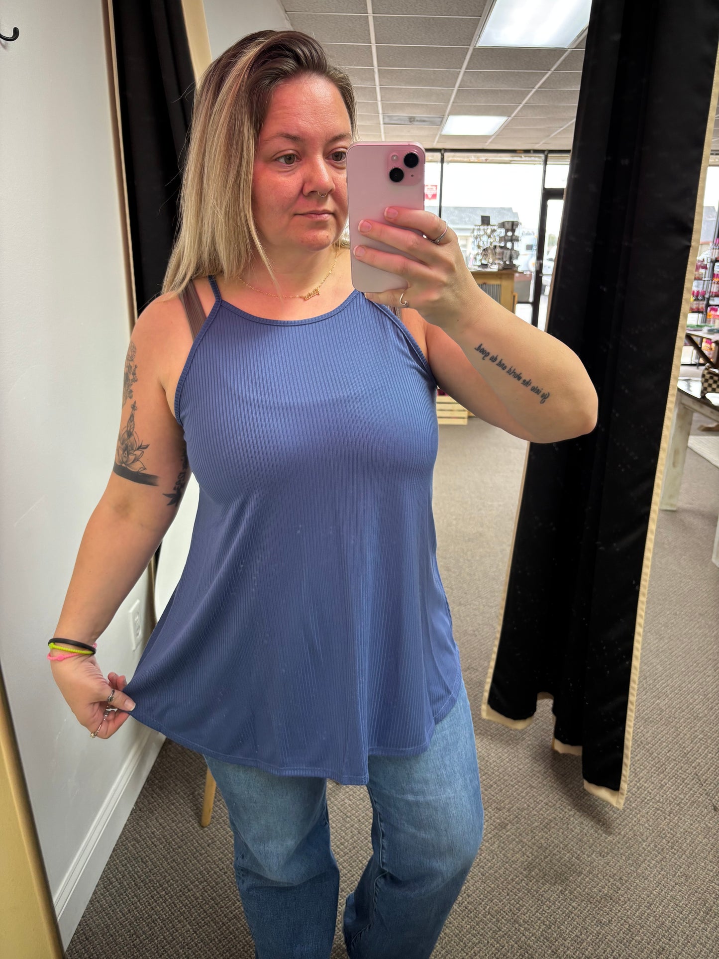Sleeveless Solid Ribbed Top