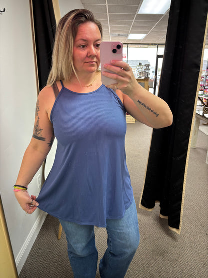 Sleeveless Solid Ribbed Top