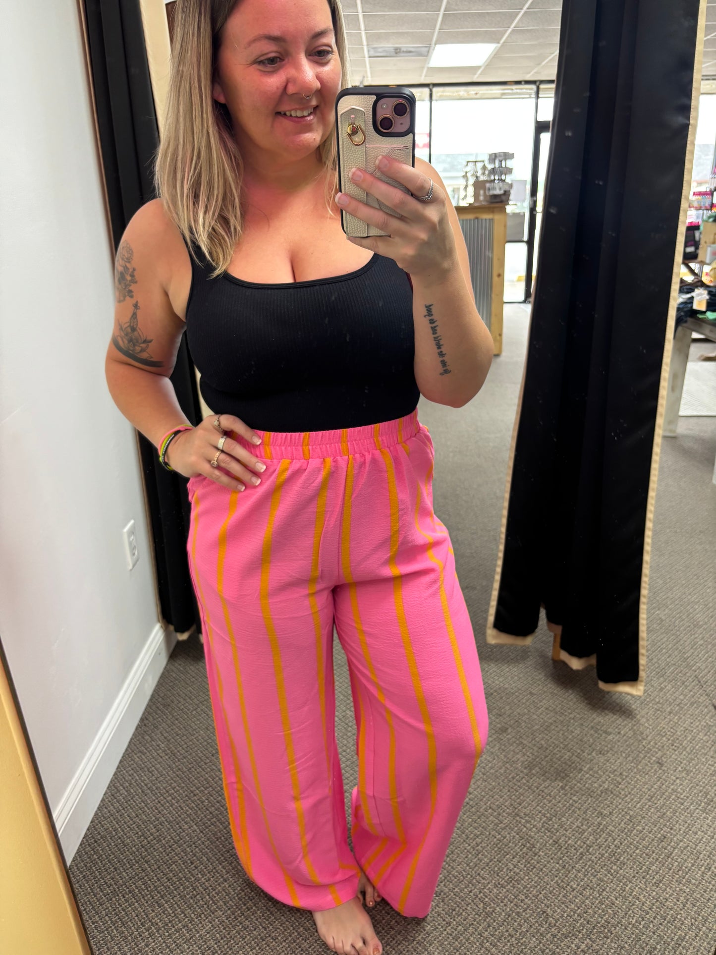 Pink + Yellow Stripe Pants