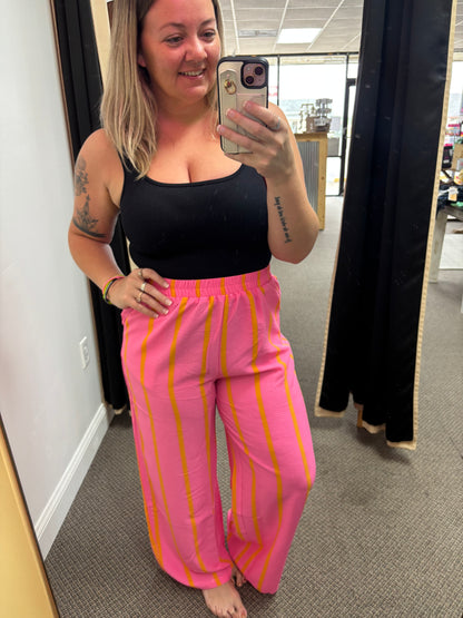 Pink + Yellow Stripe Pants