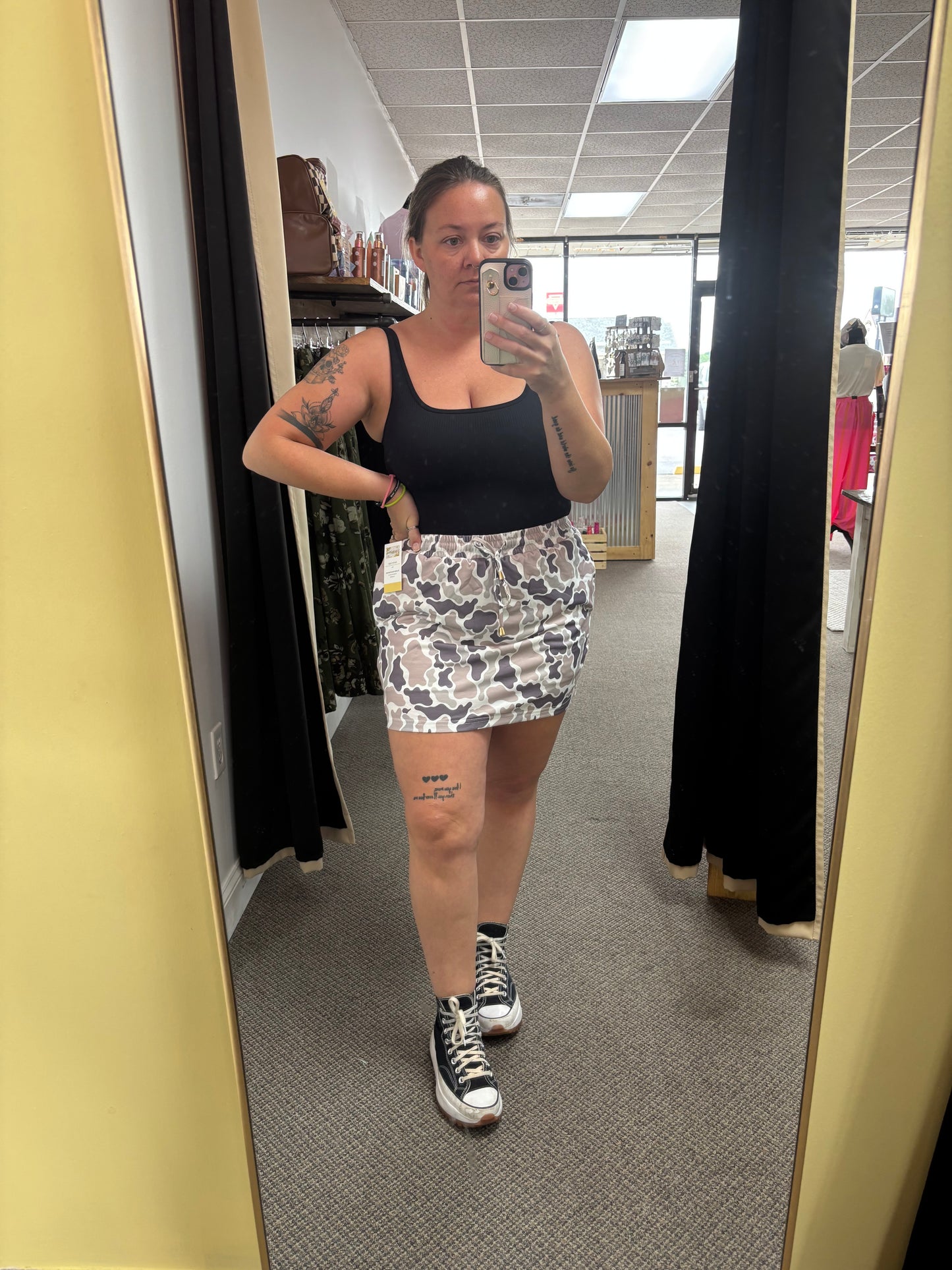 Camo skort with pockets