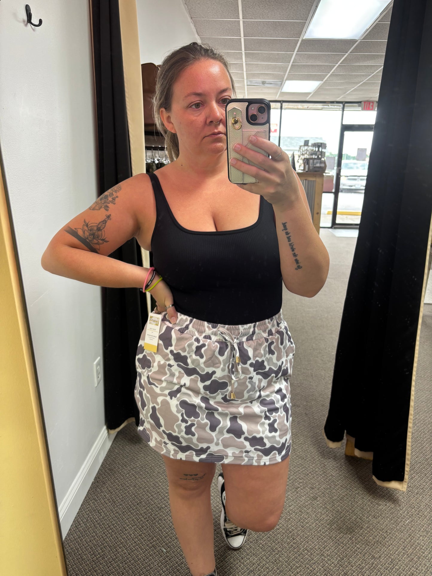 Camo skort with pockets