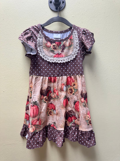 Pumpkin Dot Lace Dress