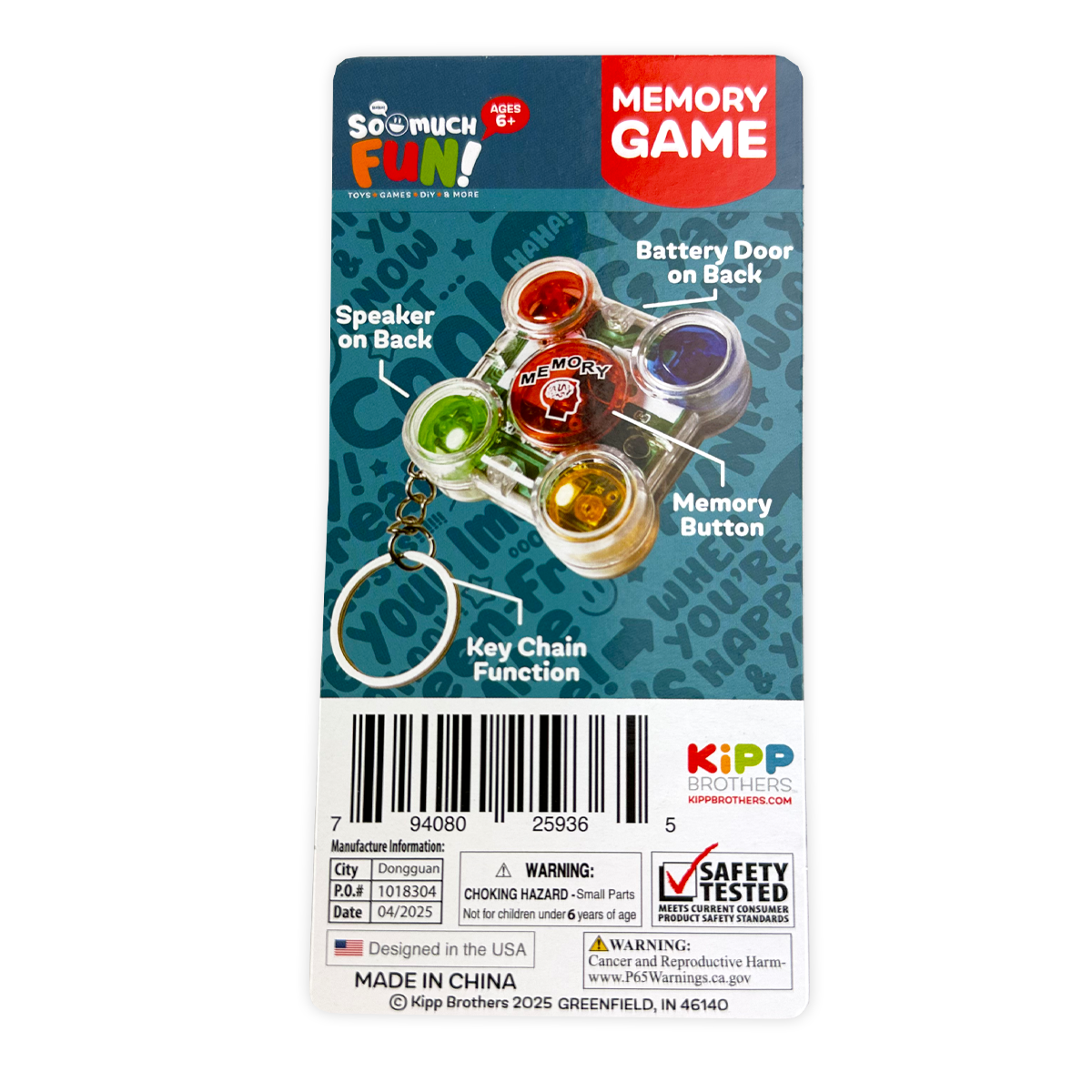 So Much Fun! Mini Memory Game Keychain - 6/Display