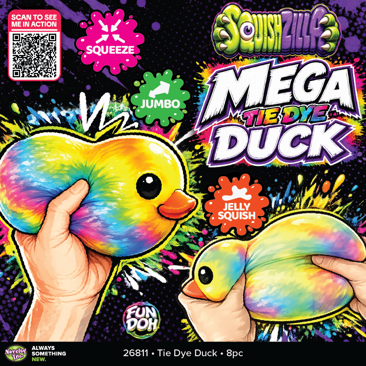{PREORDER} Fun Doh MEGA 5" Squishy Tie Dye Duck Toy Variety