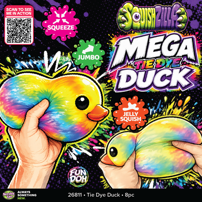{PREORDER} Fun Doh MEGA 5" Squishy Tie Dye Duck Toy Variety