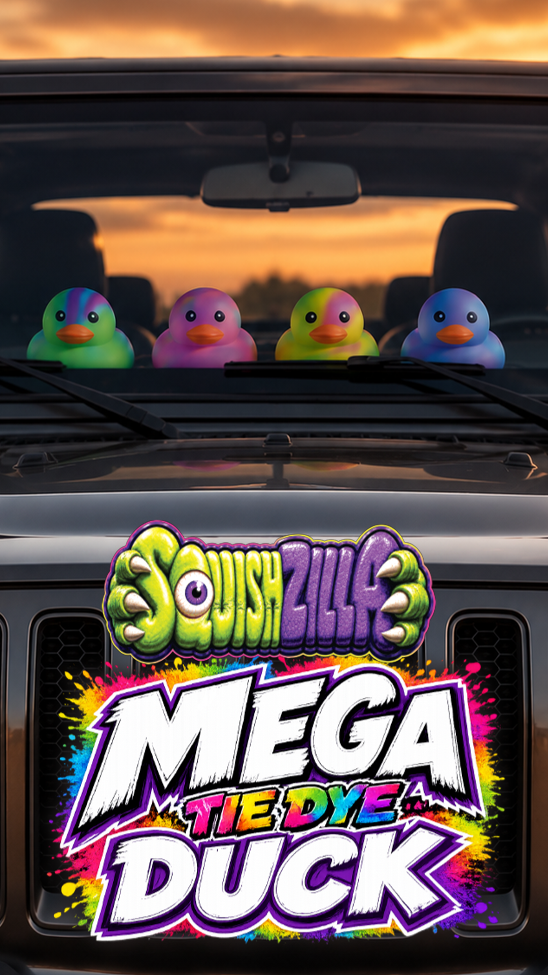 {PREORDER} Fun Doh MEGA 5" Squishy Tie Dye Duck Toy Variety