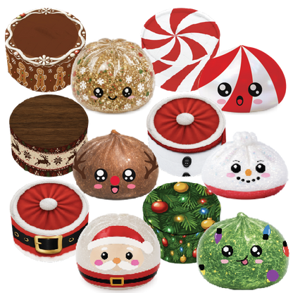 Fun Doh Christmas Dumpling Squishy Toy 12pc Holiday Display