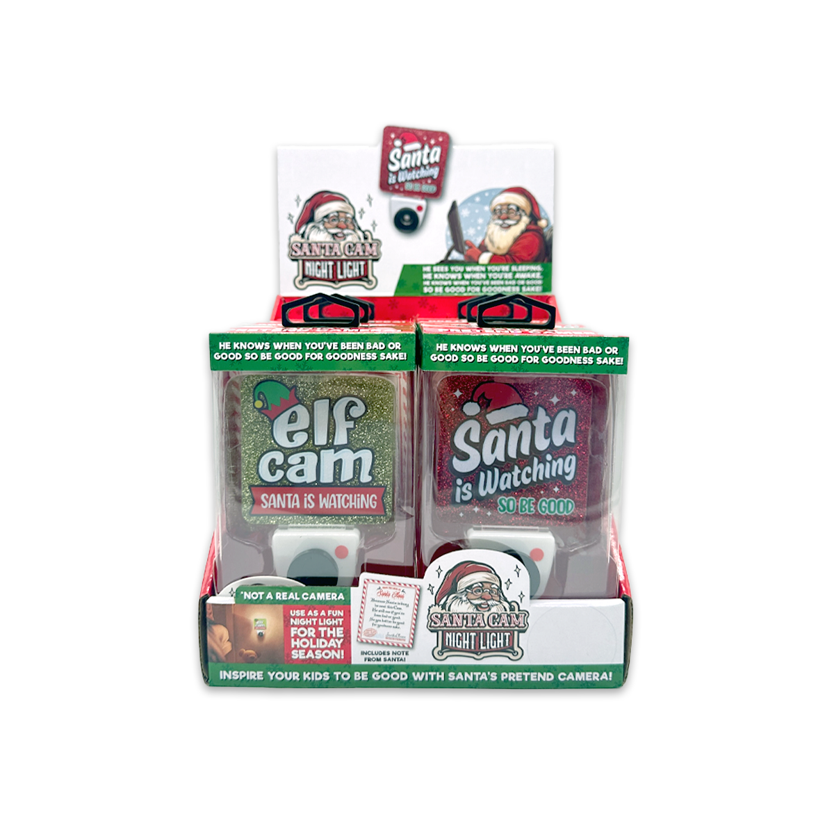 Christmas Santa Cam Night Light AC Wall - 6/Display