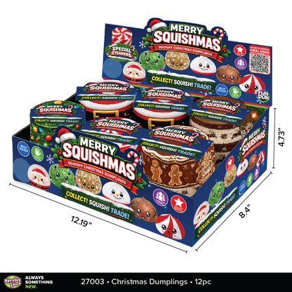 Fun Doh Christmas Dumpling Squishy Toy 12pc Holiday Display